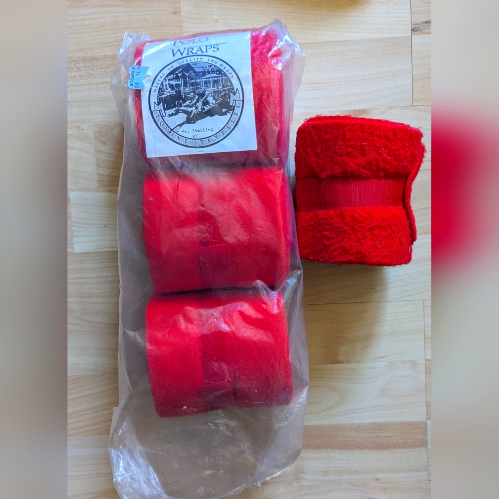 New Red Polo Wraps For Horses Pack Of 4